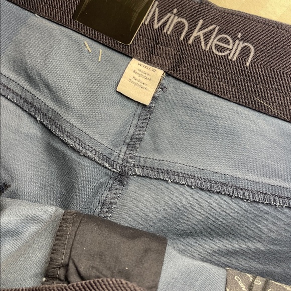 Navy Texture Calvin Klein Stretch pants 34x30L NWT Mens - Picture 4 of 5